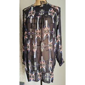 Isabel Marant Dress/ Top 100% Silk Tunic Sheer Navajo Aztec Sz 1